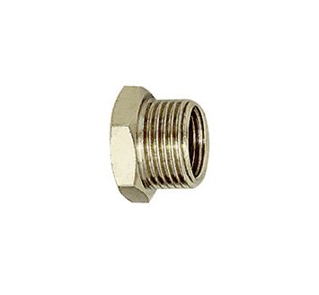 Reducing nipple short, G 1 o., G 3/4 i., nickel-plated brass