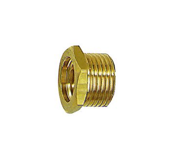 Reducing nipple, Short design, G 3/8 ET, G 1/4 IT, AF 19, Brass