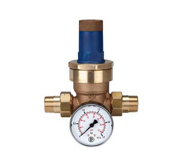 Pressure regulator for water, pressure gauge, R 1/2, 0.2 - 2 bar