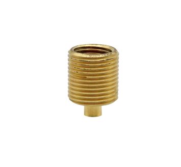 Pressure gauge connection nipple, brass, G 3/8 ET, G 1/4 IT