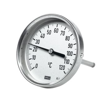 Bi-metallic thermometer, rear, L1=63 mm / L2=43 mm, Ø 63