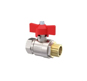 Ball valve, Standard type, IT/ET, nickel-plated brass, G 3/8