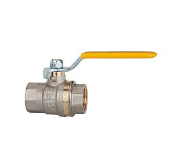 Ball valve standard design, yellow steel lever, IT/IT, G 1/2