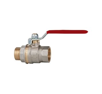 Ball valve standard design, red steel lever, IT/ET, G 3/8