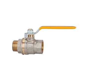 Ball valve standard design, yellow steel lever, IT/ET, G 1/4