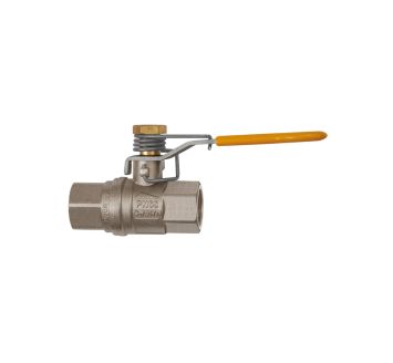 Ball valve with spring reset, nickel-plated brass, Rp 3/8