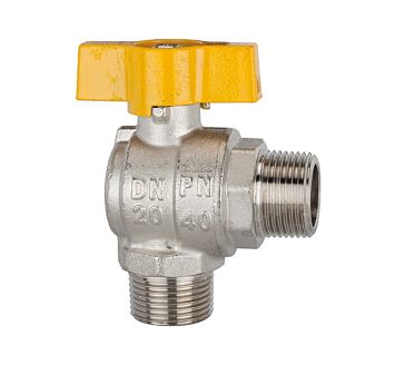 Rectangular ball valve, nickel-plated brass, ET/ET, R 3/4