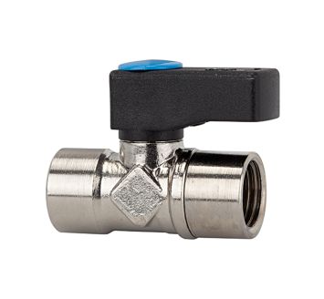 Mini ball valve, Rotating handle, nickel-plated brass, G 1/4 IT