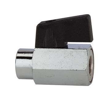 Mini ball valve, Smooth surface, nickel-plated brass, G1/8IT, DN8