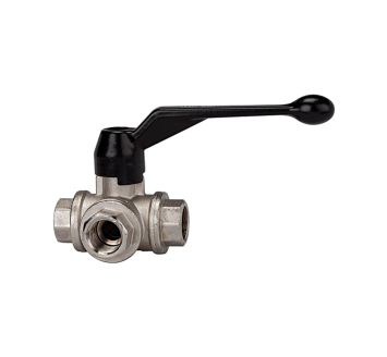 3-way ball valve, T-hole, standard type, Rp 1