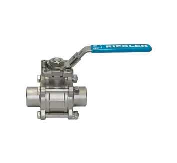 Stainless steel ball valve, weld-on studs, for tube O.D. 17 mm