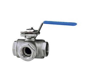 3-way ball valve, L-hole, Stainless steel 1.4408, G 1/2, DN 15