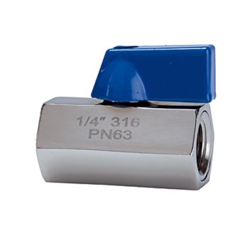 Mini ball valve, Stainless steel 1.4408 CF8M, IT/IT, G 1/4, DN 8