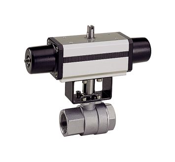 Stainless steel ball valve, Pneumatic actuation drive, Rp 3/8