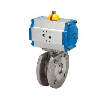 Compact flange ball valve, Pneumat. actuation drive, DN 15