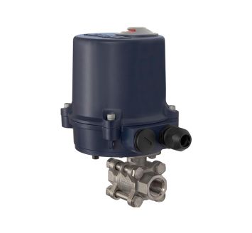 Stainless steel ball valve, Electr. actuation drive, Rp 3/4