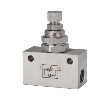 Throttle check valve, in block shape, Stainless steel, G 1/8