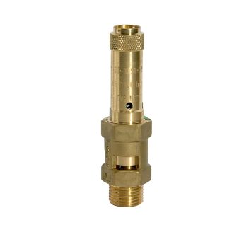 Safety valve, Brass, G 1 1/2, Trigger pressure 0.2 bar