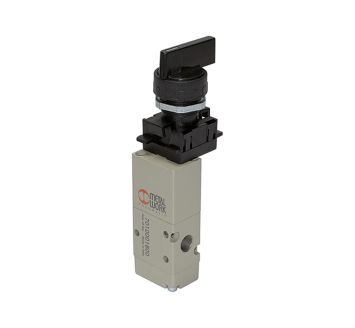 3/2-way valve man. long rotating lever NC monost.G1/8 valve pos.3