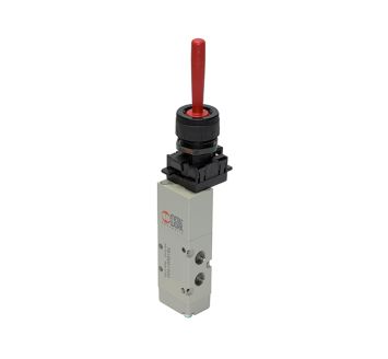 5/2-way valve, manual, Manual lever, monostable, G 1/8