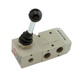 3/2-way valve, man. 90° lever bistable, G1/8