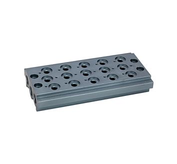 Multi-base plate for the way valves, 5 valve positions, G 1/8