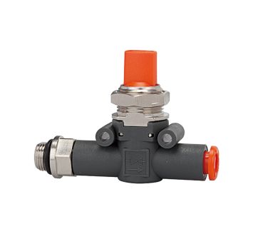 Blocking valve, Thread (inlet) - hose (outlet), G 1/8, hose 8