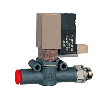 3/2-way solenoid valve silenced venting, G 1/8, NC, hose 8