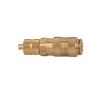 Quick-connect coupling I.D. 2.7, bright brass, Hose connect. 5x3