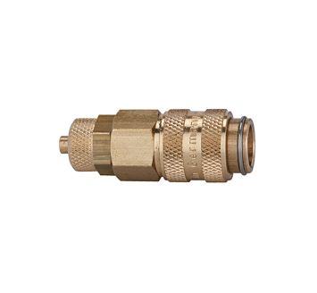 Quick-connect coupling I.D. 5, bright brass, Hose connection 8x6