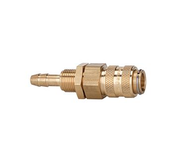 Quick-connect coupling I.D. 5, bright brass, Sleeve I.D. 6, M12x1