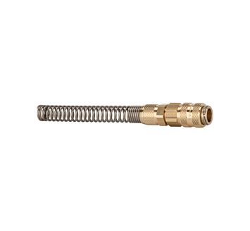 Quick-connect coupling I.D. 5, bright brass, rigid, Hose 6x4