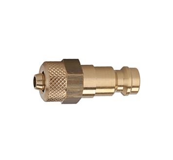 Nipple for couplings I.D. 5, bright brass, for hose 8x6, AF 14