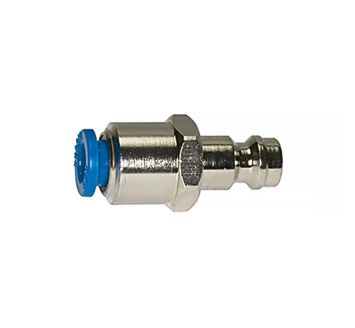 Plug-in nipple push-in 6 mm, for I.D. 5, nickel-plated brass