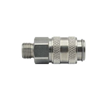 Quick-connect coupling I.D. 5, St. steel 1.4305, G 1/4 ET