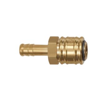 Quick-connect coupling I.D. 7.2, bright brass, Sleeve I.D. 8