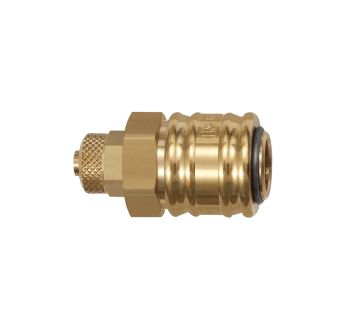 Quick-connect coupling I.D. 7.2, bright brass, Hose connect. 8x6