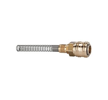 Quick-connect coupling I.D. 7.2, bright brass, rigid, Conn. 8x6