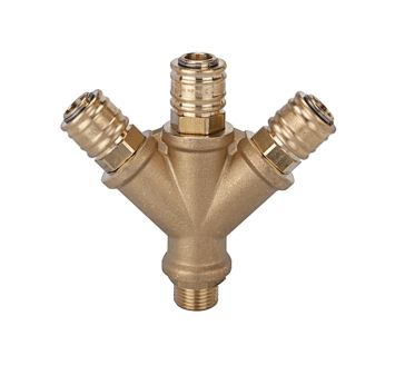 Distributor with 3 quick-connect couplings I.D. 7.2, G 1/4 ET