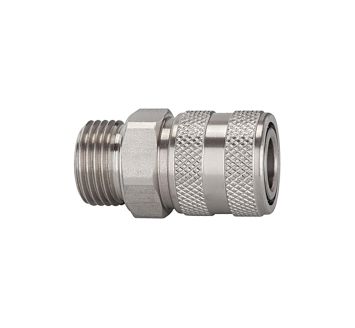 Quick-connect coupling I.D. 7.2, St. steel 1.4305, G 1/4 ET