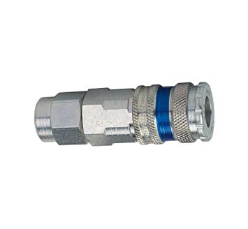 Quick-connect coupling I.D. 7.6 »stream line«, gal. steel / brass