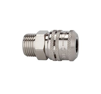 Safety coupling I.D. 7.8, SEK type, nickel-plated brass, G 1/4 ET