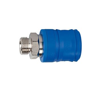 Safety coupling I.D. 7.4, KE type, nickel-plated brass, G 1/2 ET