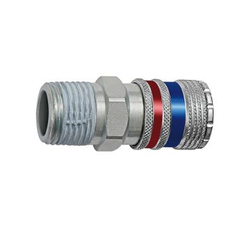 Safety coupling I.D. 7.6, Steel / brass galv., R 1/4 ET