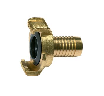 GEKA hose piece, rigid, bright brass, Connection I.D. 13