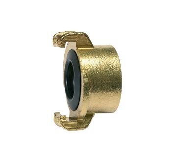 GEKA threaded piece, rigid, bright brass, G 3/8 interior