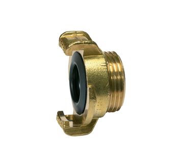 GEKA threaded piece, rigid, bright brass, G 1/2 exterior