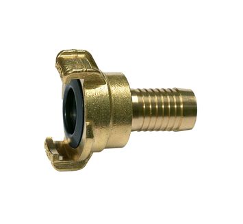 GEKA hose piece, 360° rotating, bright brass, I.D. 25