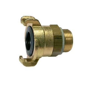 GEKA threaded piece, 360° rotating, bright brass, G 3/4 exterior