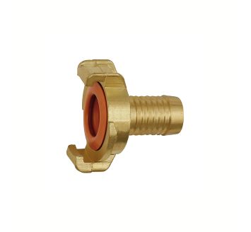 GEKA hose piece, rigid, Potable water, bright brass, I.D. 19